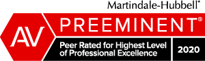 Martindale-Hubbell | Preeminent | Peer Rated for Highest Level of Professional Excellence | 2020